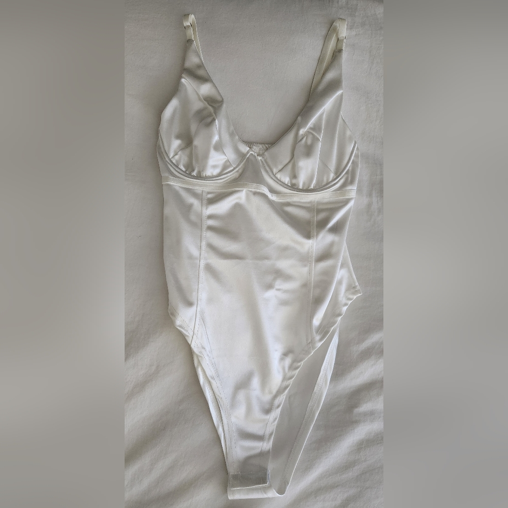 White Satin Bodysuit